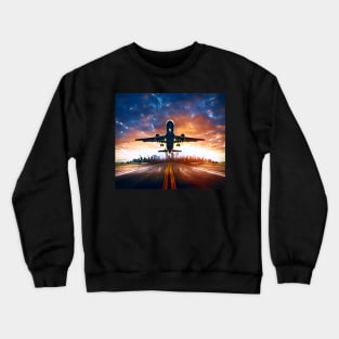 Take Off (Plane Leaving the city) Crewneck Sweatshirt